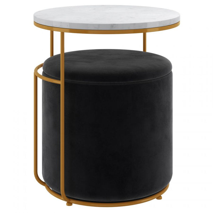 Leoni Accent Table & Storage Ottoman Set