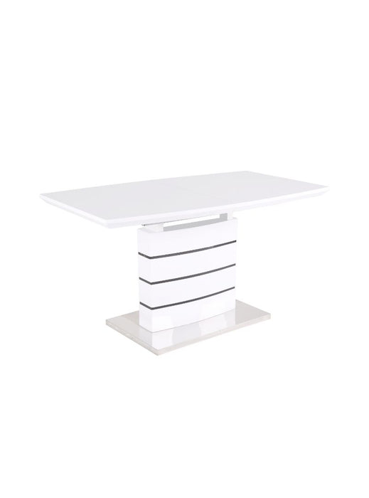 Bentz Dining Table in White high gloss finish with Butterfly leaf