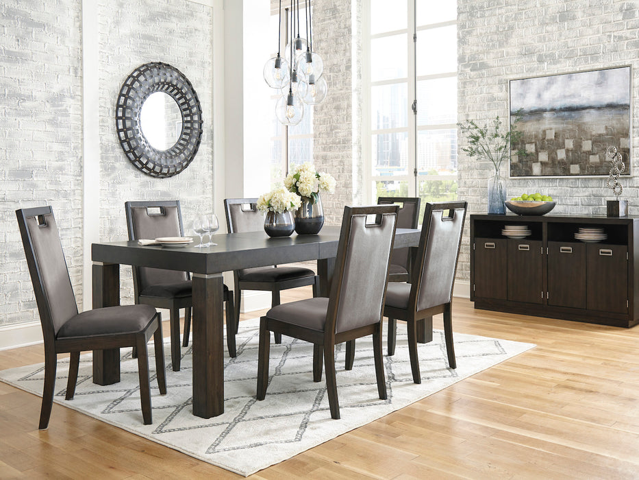 Hyndell 7pc Extending Dining Set in Dark Brown by Signature Design by Ashley Furniture