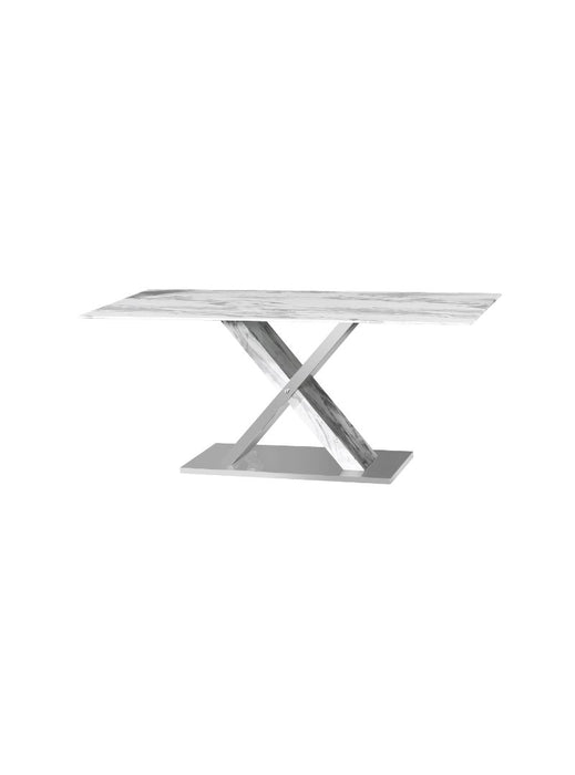Naples Dining Table with 12mm marble look tempered glass