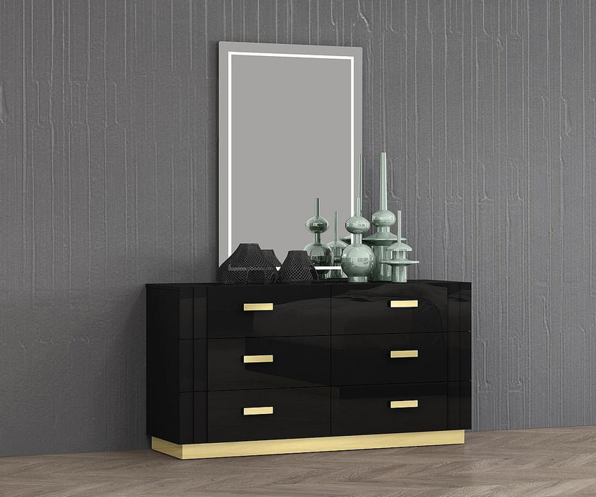 Glamour Bedeset in lacquer Black finish