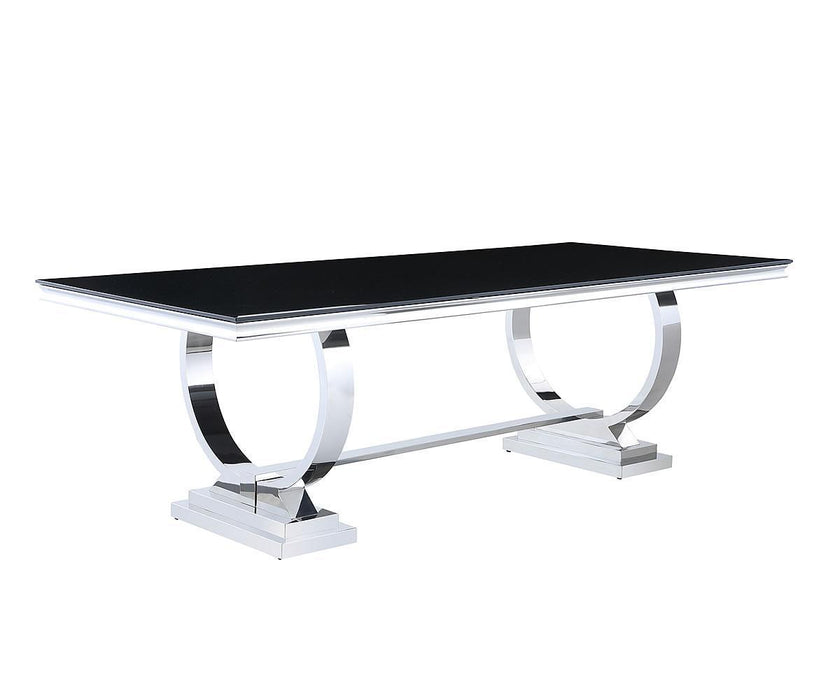 Modern Style Glass Top Large Size (94" Inch) Dining Table