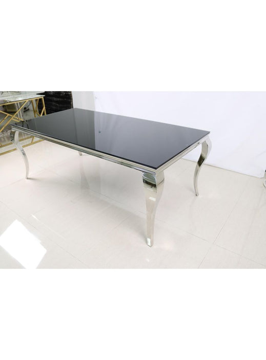 Modern Dining with Black Glass Top(2 sizes)