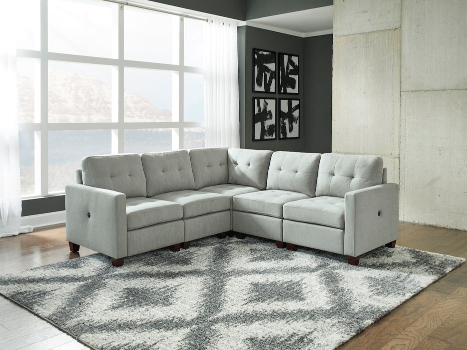 Edlie 5 Piece Sectional - Pewter / Symmetrical