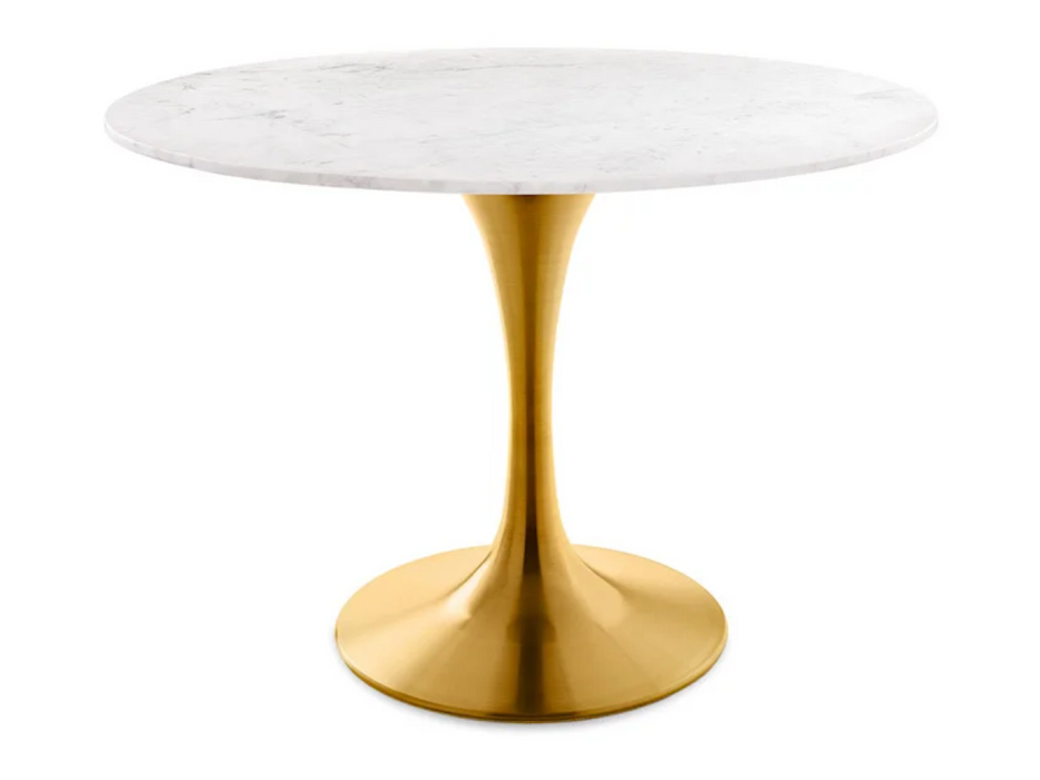 Kyros Marble Table with Matte Gold Finish by Xcella