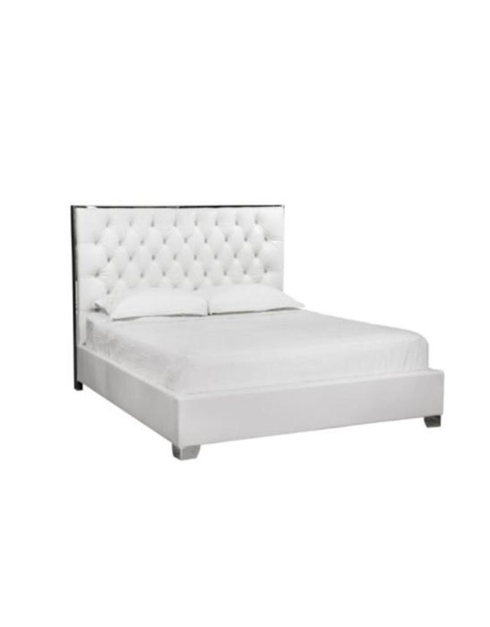 Kroma White Leatherette Bed